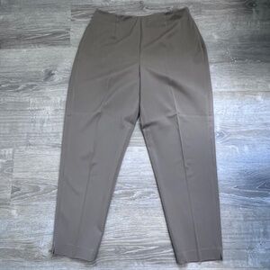 Talbots Women's Size 14 Tan Stretch Dress Pants Flat Front Side Zipper J6